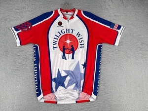 Pactimo Cycling Jersey Adult Medium Short Red White Twilight Wish Tucson Poly - Picture 1 of 16