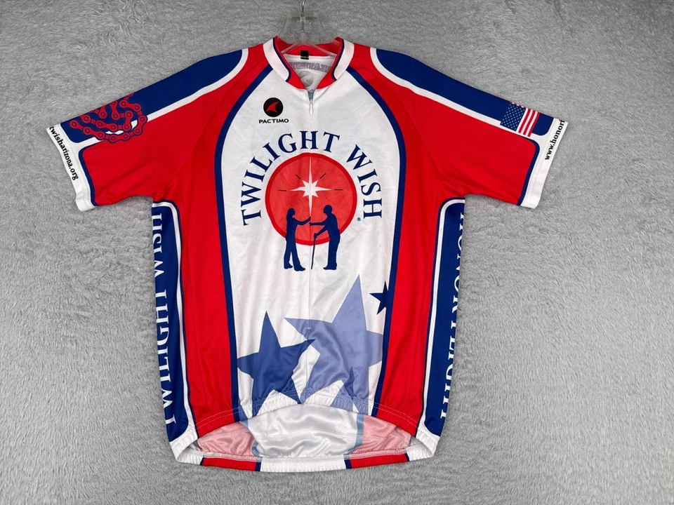 Pactimo Cycling Jersey Adult Medium Short Red White Twilight Wish Tucson Poly - Image 1 of 4