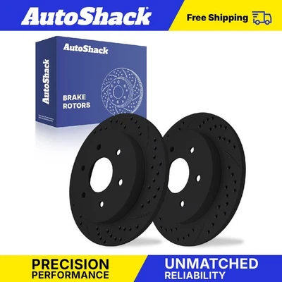 Rear Drilled Slotted Brake Rotors Pair for Nissan Armada 2004-2015 TITAN — 第 1/4 张图片