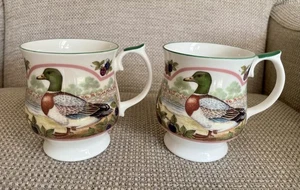 Taza Crownford Queens Bone China Mallard con patas X 2 (ver descripción) - Imagen 1 de 8