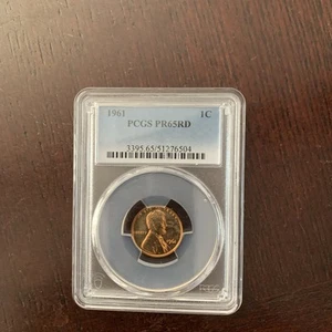 1961 1C Lincoln Wheat Cent PCGS PR65RD (Beautiful Coin!) - Picture 1 of 2