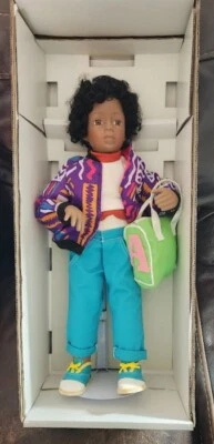 Muñeca porcelana William Tung "Dwayne" 1993 vintage 18" #734/1000 caja soporte certificado de autenticidad Foto 1 de 4