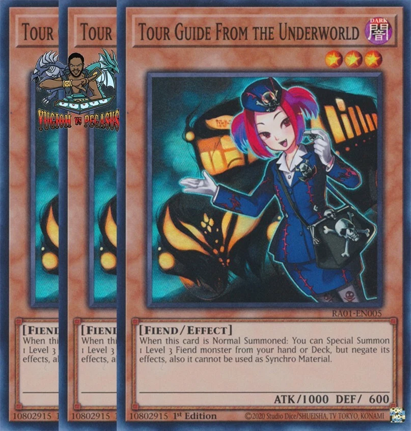 Yugioh! 3x Tour Guide From the Underworld RA01-EN005 Super Rare 1st Ed NM — 第 1/1 张图片