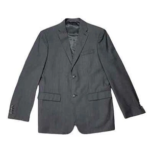 Perry Ellis Mens Two Button Blazer Dark Chocolate Pinstripe Classic Fit 40 R New - Picture 1 of 9