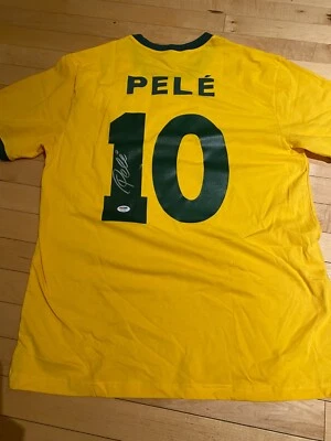 Brazil Pele Authentic Signed Soccer Jersey Autographed PSA Certification Auto - Image 1 of 4