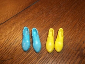 Vtg LOT OF 2 Yellow & Turquoise Fab-Lu Bill / Barbie Ken Faux Lace Loafer Shoes - Picture 1 of 1
