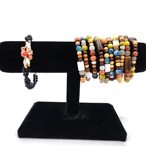 Lot of 2 Beaded Bracelets Multicolor Wrapped Boho Hippie - Picture 1 of 7