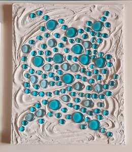 IPonArt Strukturbild, handgemalt, Unikat, Leinwand, 40x50 cm. "Bubbles" - Bild 1 von 1