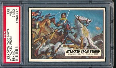 1962 Topps Civil War News #85: Attacked from Behind ~ PSA 9 mc - Image 1 of 2