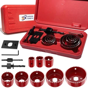 12 Lochsägen-Set 8 Größen 3/4 Zoll bis 2-1/2 Zoll Bohrer Sechskantschlüssel Weichholz Sperrholz PVC - Bild 1 von 12