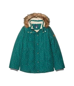 Joules V7701 Green Stella Hooded Fleece Lined Parka Girls Size 11-12 /146-152 cm - Picture 1 of 7