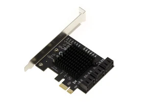 PCIe 3.0 1X Controller Card With 6 SATA 6G Ports. CHIPSET JMB586 - Picture 1 of 3