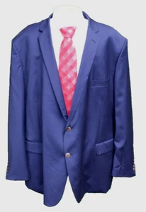 Linea Uomo Men's 2 Button Blue Wool with 3% Spandex Blend Blazer Size 60L - Picture 1 of 15