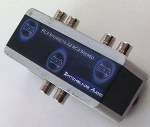 RCA Stereo Pair to 2 RCA Stereo Pair Splitter Combiner Y-Cable Adapter Phono - Picture 1 of 10