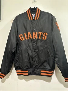 Herren große Majestic San Francisco Giants Satin Baseball Jacke KARIERT!! - Bild 1 von 15