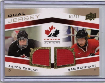 Camiseta AARON EKBLAD SAM REINHART 14/15 Team Canada Juniors OURO #51/99 Rookie SP - Imagem 1 de 2