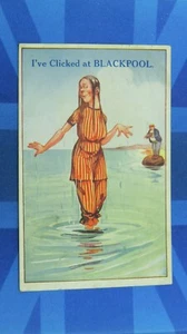 BLACKPOOL Comic Postkarte 1921 Strand Fotografie Box Kamera Baden Schönheit Thema - Bild 1 von 2