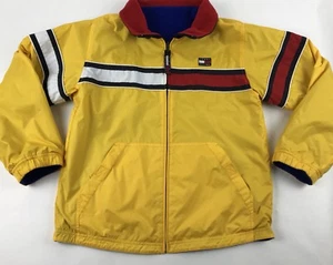 Vtg Tommy Hilfiger Reversible Jacket Youth Boys Colorblock 90's Spell Out Large - Picture 1 of 12