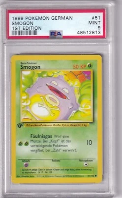 1999 Pokemon German Base Set No. 51 Smogon First Edition PSA 9 - Image 1 of 2