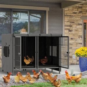 Extra Large Dog Crate Pet Cage Rabbit Hen House & Removable Metal Divider 131cm - Picture 1 of 21