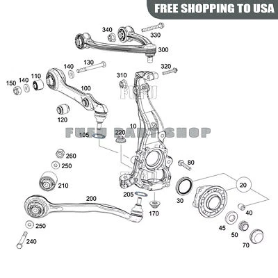 LEMFORDER 2Pcs Control Arm For Mercedes-Benz W222 S550 S63 AMG 2223302301+2401 - Image 1 of 4
