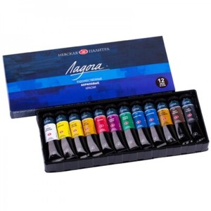 Acrylic Paint Set Ladoga® 12x18ml St.Petersburg RUSSIA Russian