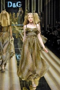 🆓US🛃 PASARELA 2007 D&G Dolce&Gabbana Seda Estampado Leopardo Seda Maxi Vestido IT 42 - Imagen 1 de 18