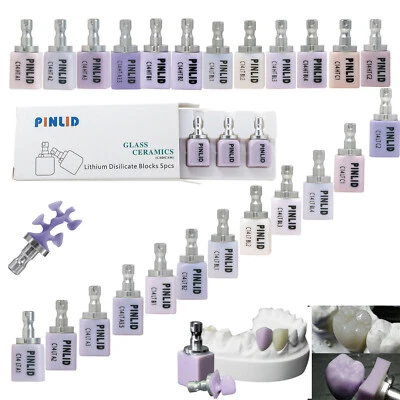 PINLIDE US HT/LT C14 Dental Emax CAD Glass Ceramic Blocks Lithium Dislicate Blocks CEREC