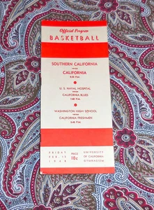 USC VS CALIFORNIA BASKETBALL PROGRAM FEB 13, 1948 - SHARMAN - HANNUM - UNSCORED! - Picture 1 of 5