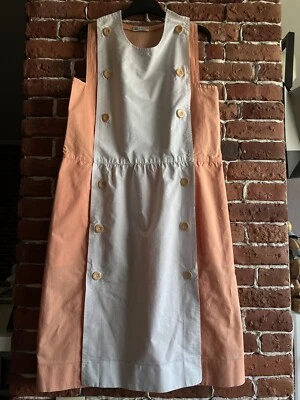 LANVIN Vintage Dress Cotton Size L/XL Very Rare White Orange - Image 1 of 4