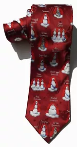 John Ashford NUEVO Rojo muñeco de nieve vacaciones Navidad para hombre Corbata cuello seda $49 A3678 - Imagen 1 de 1