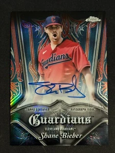 2022 Topps Chrome Pinstriped Auto PA-SB Shane Bieber 30/99 Cleveland Guardians - Picture 1 of 2
