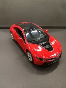 Bmw i8 Yellow Kinsmart Toy Car Model 1/36 Scale Diecast Metal Open Doors New - Bild 1 von 2