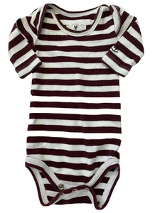J Crew Baby NB Neugeborener weinroter gestreifter Body mit Anker-Logo - Bild 1 von 8