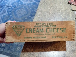 Vintage Daitch Pasteurized Cream Cheese Box Wood 3 LBS New York NY Crystal Prod. - Picture 1 of 6
