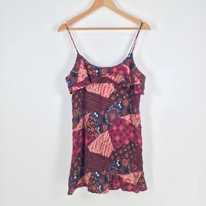 Ally womens slip dress size 12 multicolour geometric sleeveless rayon 037128 - Picture 1 of 9