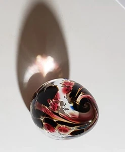 Studio 1989 Signed Art Glass Oval Egg Handblown Suncatcher Heart Ruché Puché Vtg - Picture 1 of 11