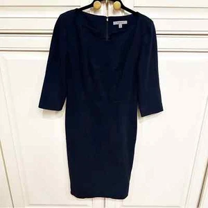 Classiques Entier Women’s Navy Blue Classic Office Knee Length Ponte Lined Dress - Picture 1 of 10
