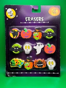 Vintage Halloween Erasers - Pack Of 12 New In Package! - Picture 1 of 6