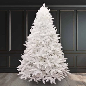 7ft Christmas Xmas Tree White Bavarian Hinged 1750 Tips Festive Decoration - Picture 1 of 7