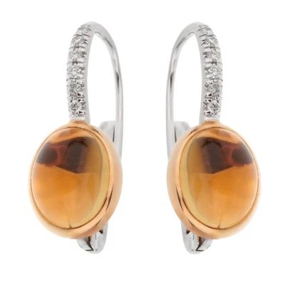 Mimi Milano Citrine Diamond 18k White Gold Drop Earrings - Image 1 of 2