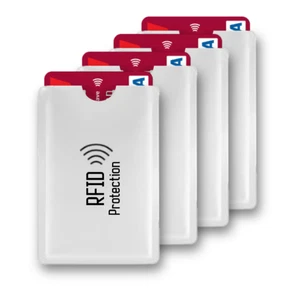 4x RFID Blocking Sleeves for Bank, Credit Debit Cards - Contactless Protector UK - Picture 1 of 4