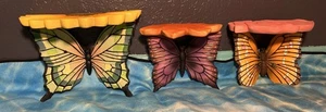 Three Colorful Resin butterfly Shelf/flower wall shelves🦋🌸 - Picture 1 of 24