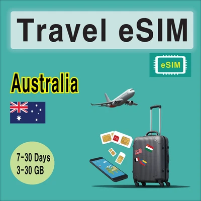 [eSIM] Australia Travel SIM Card, 7-30 Days, 1-20GB, QR Code, Fast Delivery - Image 1 of 4