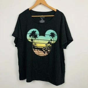 Disney Damen Mickey Mouse Strand Palme Kurzarm T-Shirt Größe 2X - Bild 1 von 4