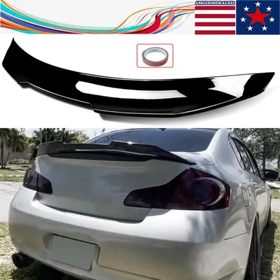 For Infiniti G25 G35 G37 Sedan 2007-15 PSM Rear Trunk Spoiler Wing Glossy Black Foto 1 de 4