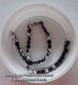 Faceted Round glass crystal beads strand - 4mm 6mm 8mm 10mm 12mm, choose colour - Picture 1 of 45