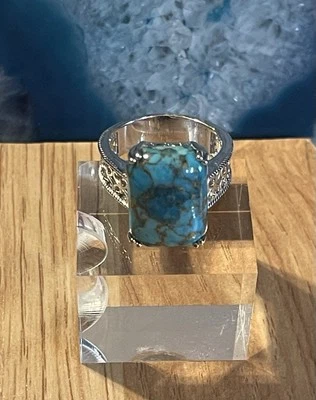 Beautiful FZN 925 Silver Turquoise Size 8.5 - Изображение 1 из 4