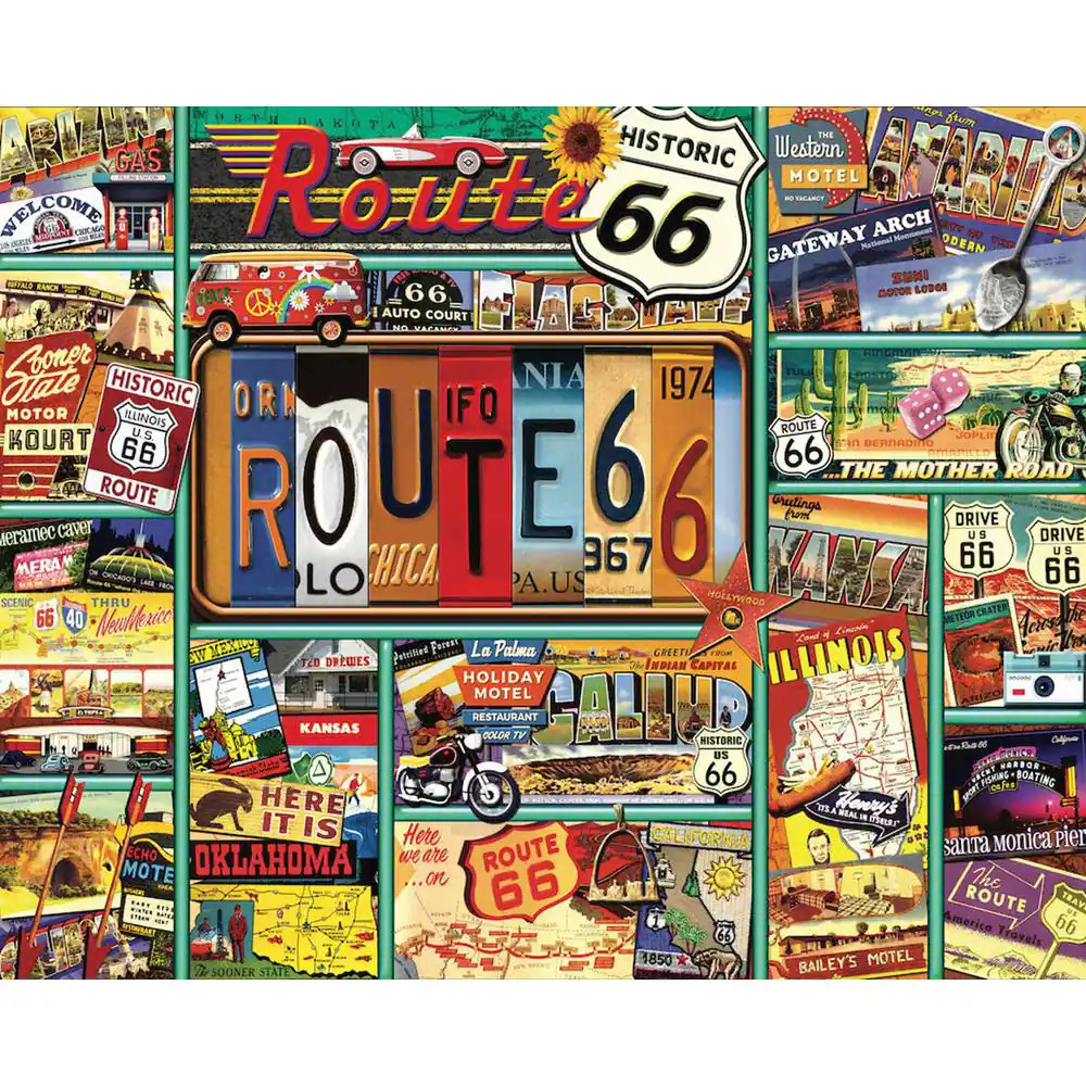 激レア！缶入り ROUTE 66 US 1000ピース ジグソーパズル Amazon.co.jp: Springbok's 1000ピースジグソーパズルルート66