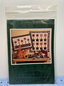 DEBBIE MUMM - MUMM'S THE WORD - Quilt Pattern -  SCRAP HAPPY FLOWERS 25" x 25" - Picture 1 of 2